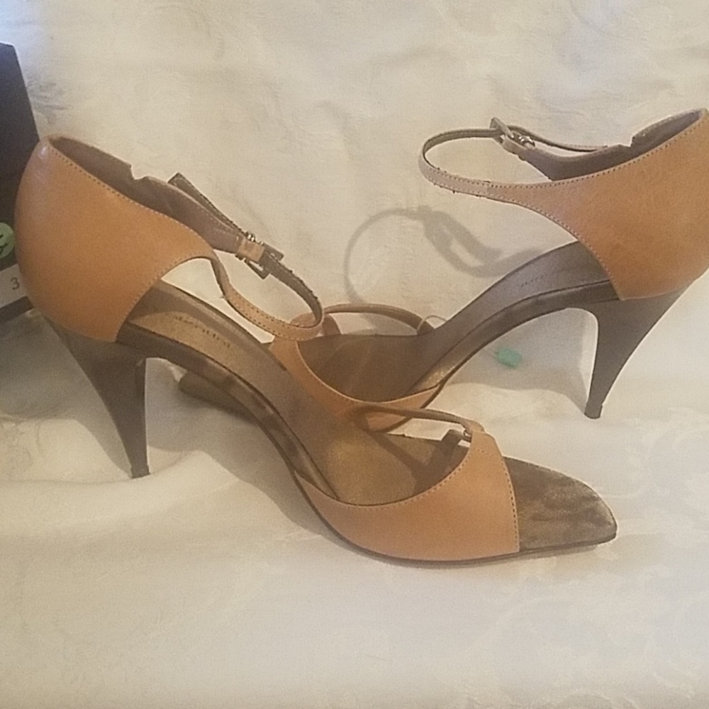 Luca Valentini Heels Real Leather Size 38 Tan